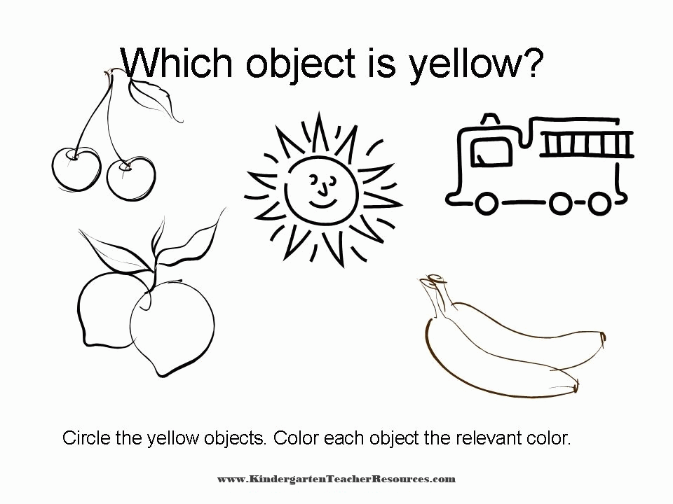 yellow objects Colouring Pages