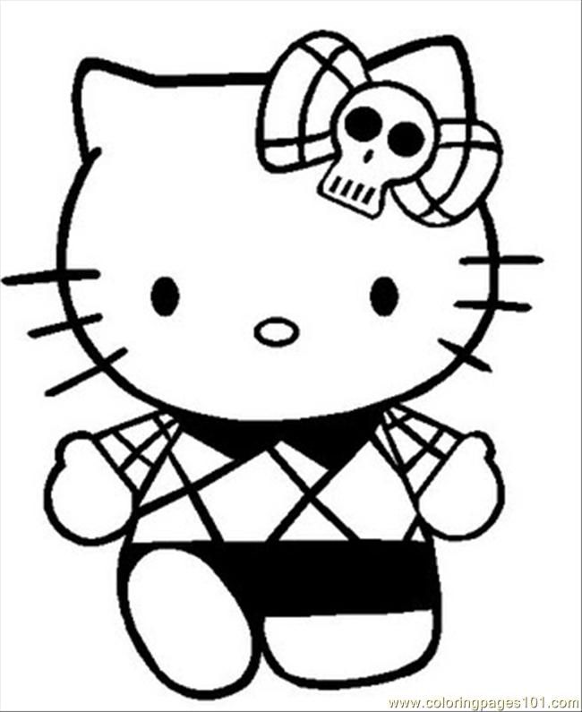 Coloring Pages Hellokitty1 (Cartoons > Hello Kitty) - free