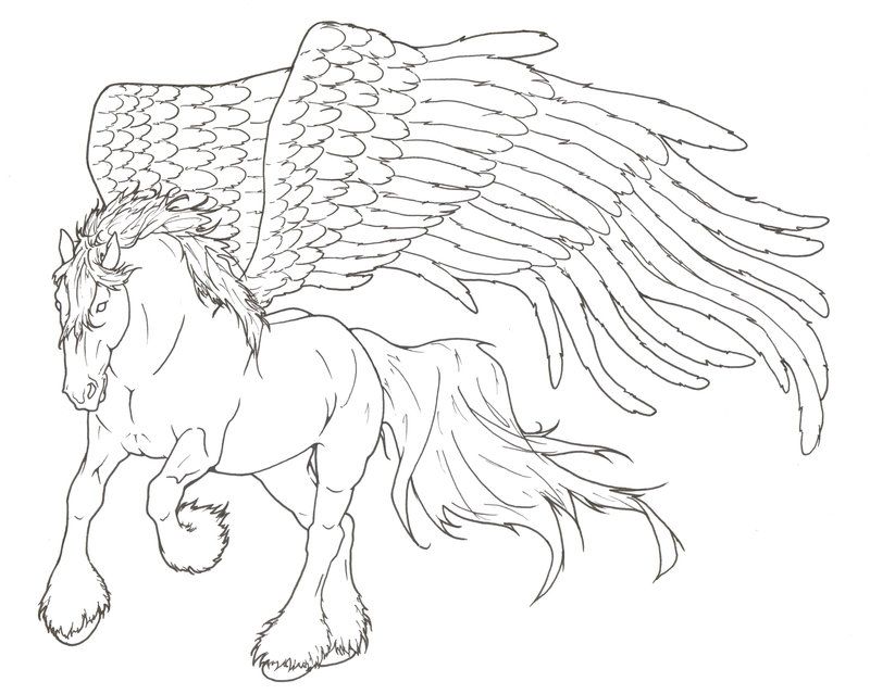 Pegasus Lineart by ReQuay on deviantART