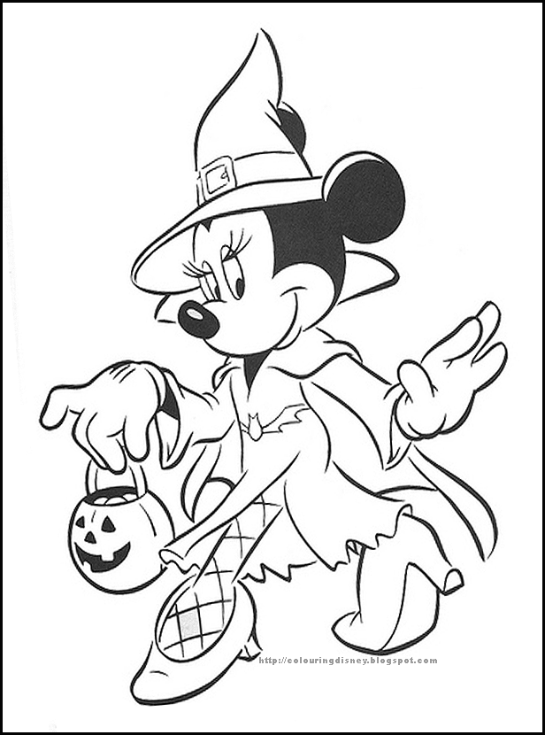 halloween coloring pages baby minnie and pluto disney halloween