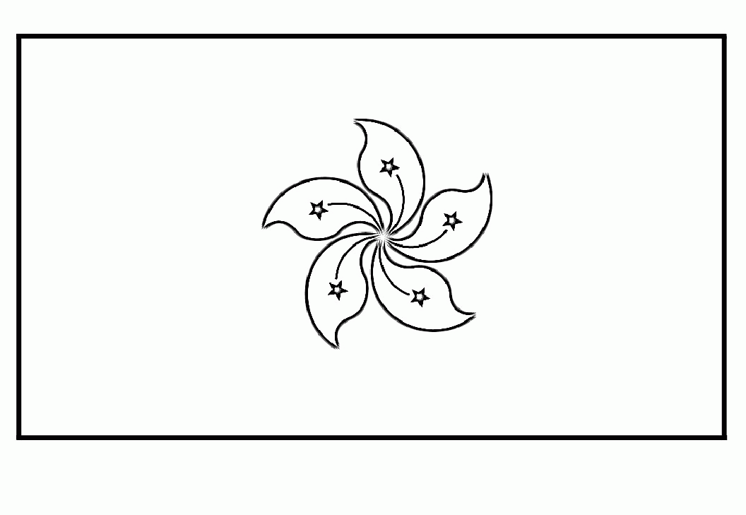 Hongkong Flags For Coloring - Flags Coloring Pages : iKids