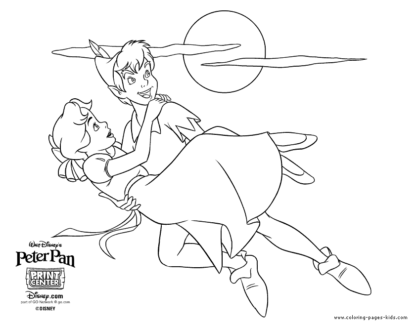 Peter Pan coloring pages. Free printable Disney coloring sheets