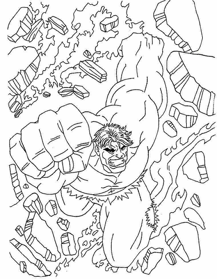 Hulk save a Girl Coloring Pages to Print | Coloring Pages For Kids