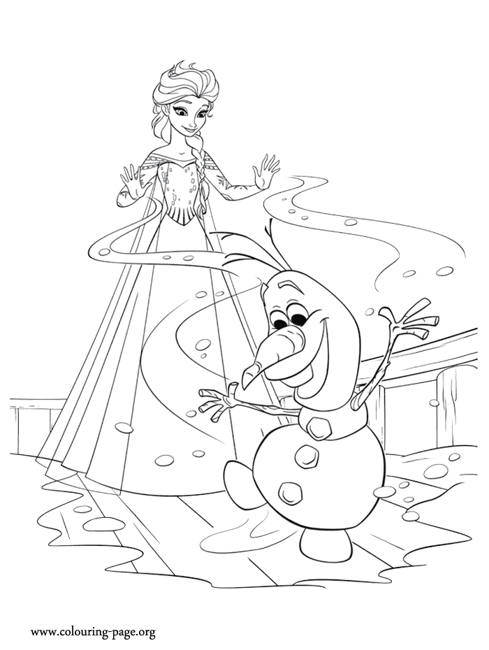 Free printable frozen coloring pages – Elsa and Olaf | Free