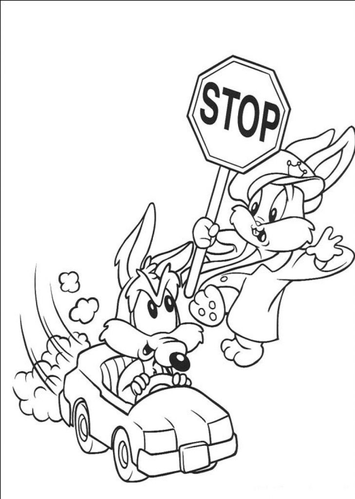 Printable Coyotte Hits Bugs Coloring Pages - deColoring