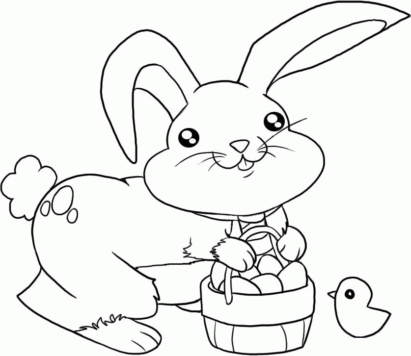 easter bunny coloring pages for kids | Coloring Picture HD For