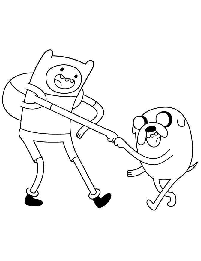 best friends Adventure Time Coloring Pages for kids | Great