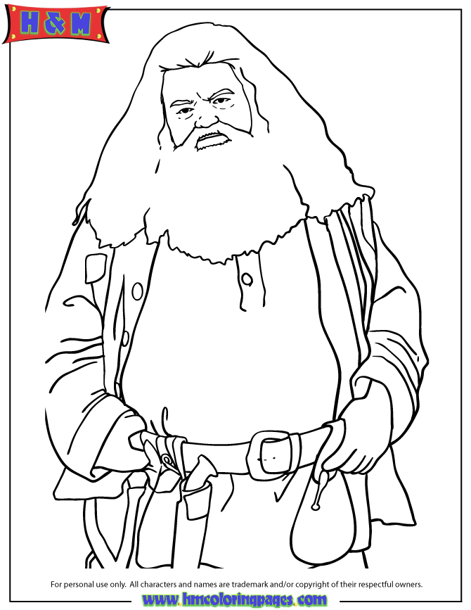 Half Giant Rubeus Hagrid From Harry Potter Movie Coloring Page