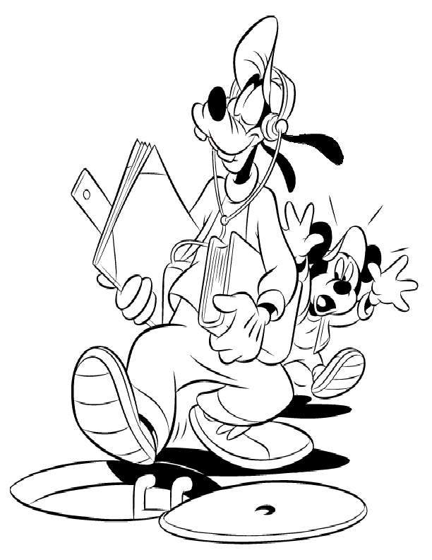 Nice Goofy Cartoon And Mickey Mouse Coloring Picture