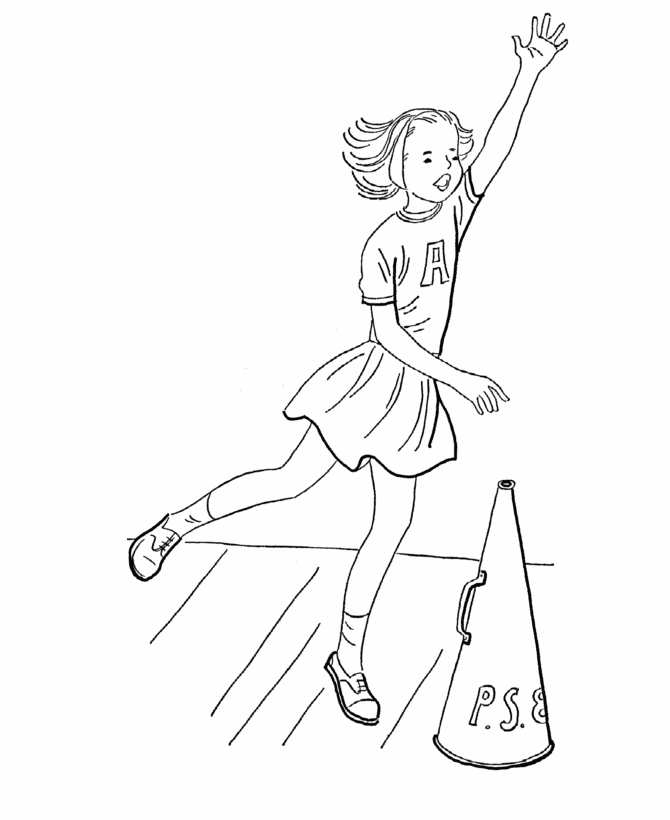 Bluebonkers : Fall Coloring Sheets - A Cheerleader