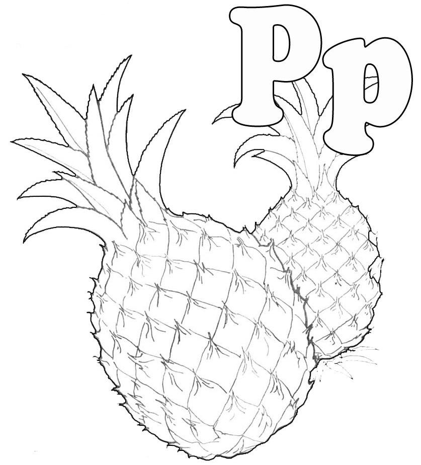 Letter P Is For Pineapple Coloring Pages - Activity Coloring Pages