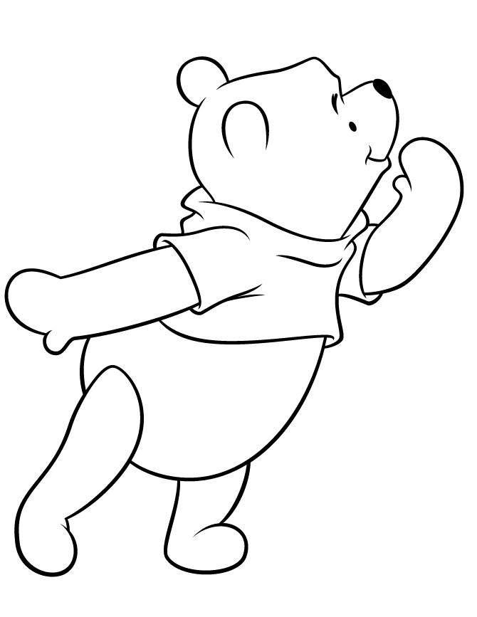 Disney Pooh Bear Posing Coloring Page | Free Printable Coloring Pages