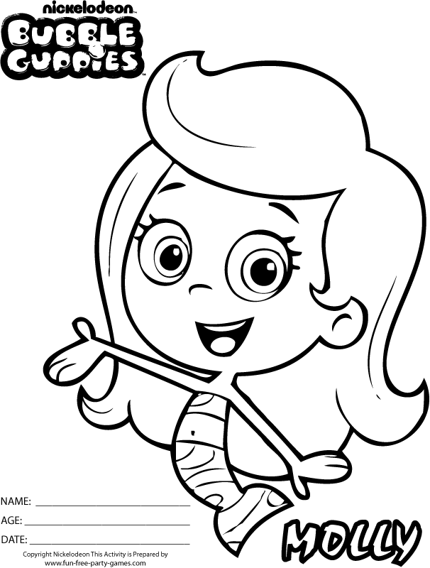 Bubble Guppies Coloring Pages Hey Its Molly