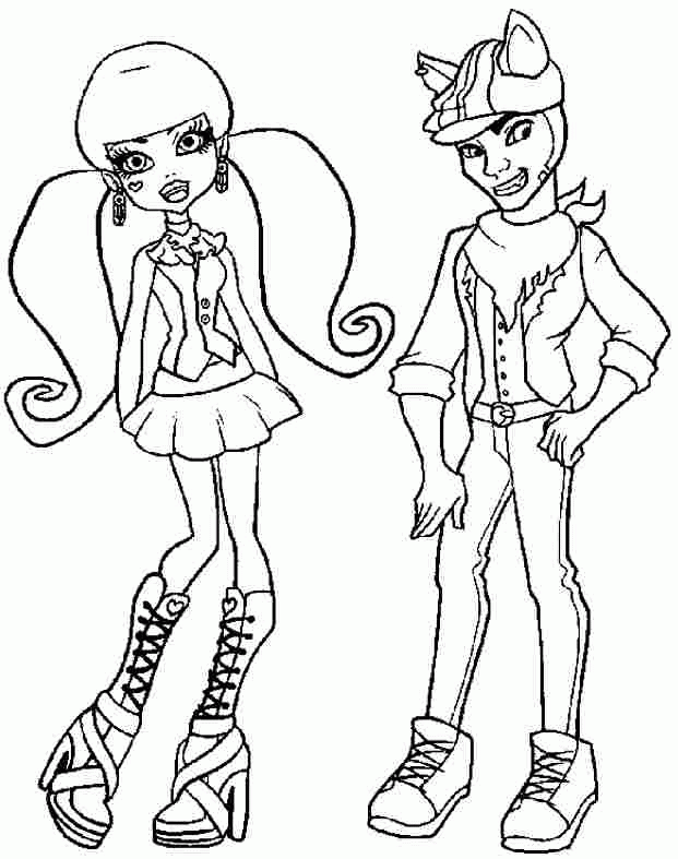 Printable Free Cartoon Monster High Draculaura Colouring Pages For