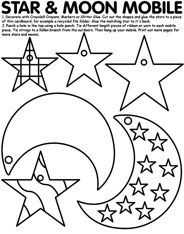 Star And Moon Coloring Pages: Star And Moon Coloring Pages