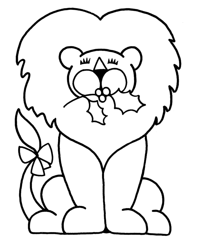 Easy Lion Coloring Pages - KidsColoringSource.