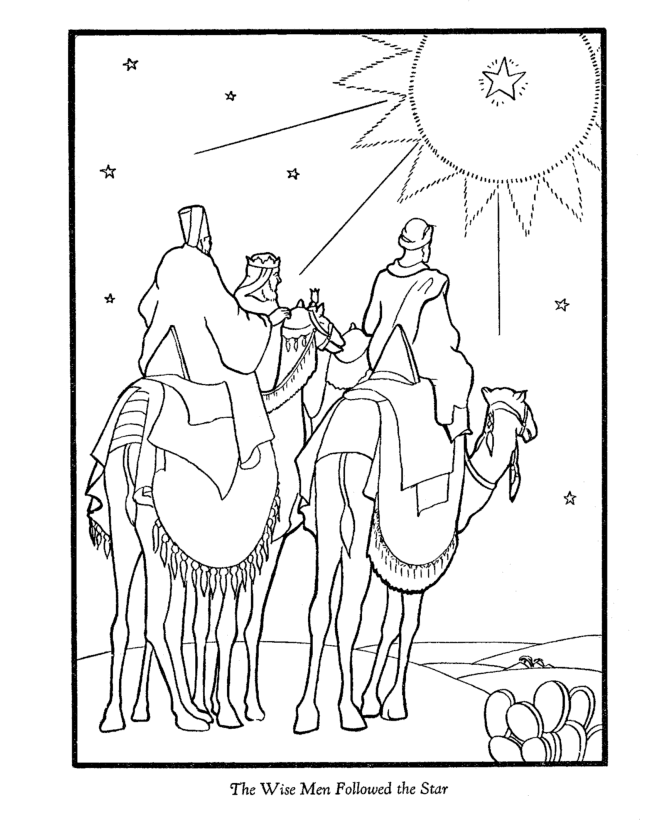 Christmas Nativity Printables Three Wise Men Coloring Page Print