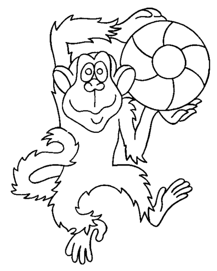 Monkey Coloring Pages Free Download - Kids Colouring Pages