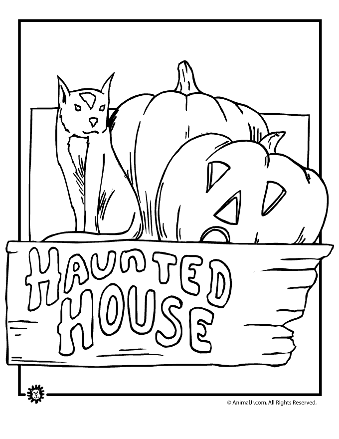 Halloween Coloring Pages Haunted House