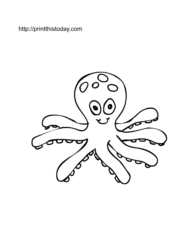 cute octopus cartoon coloring page