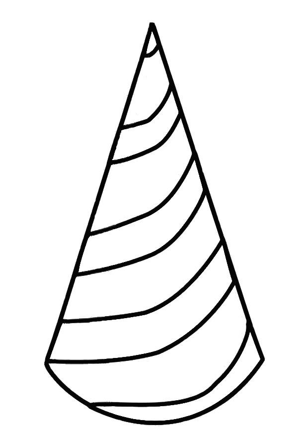 Coloring page birthday hat - img 19411.