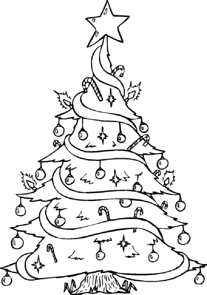 Christmas tree colouring picture - Christmas Tree Coloring Pages
