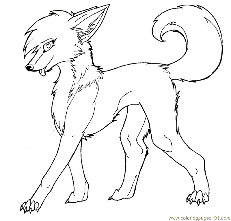 Coloring Pages Female wolf (Mammals > Fox) - free printable