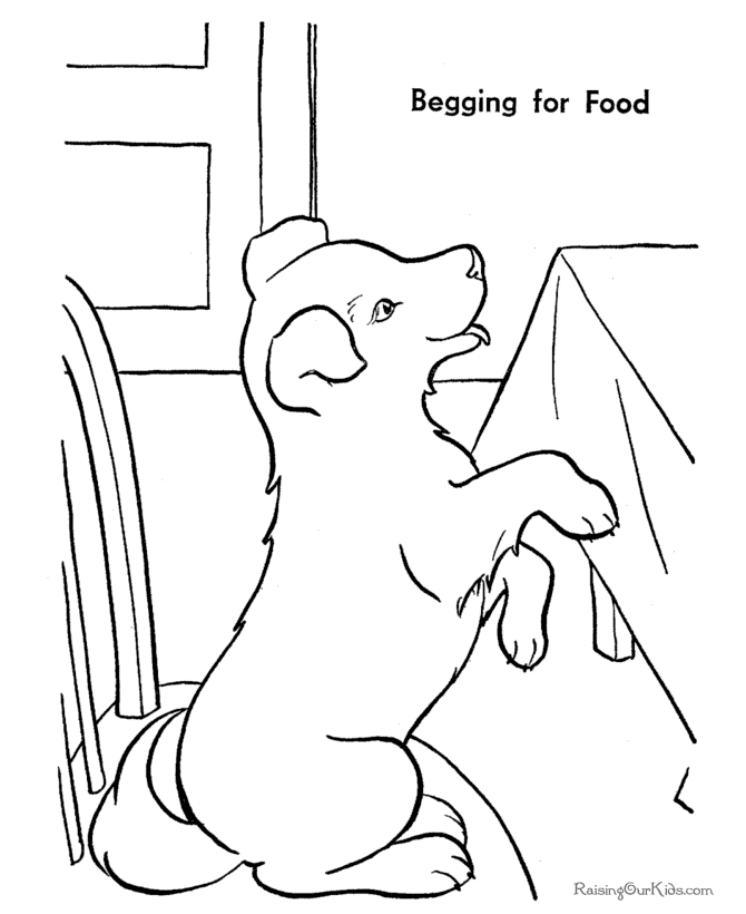 Begging puppy coloring pages 108