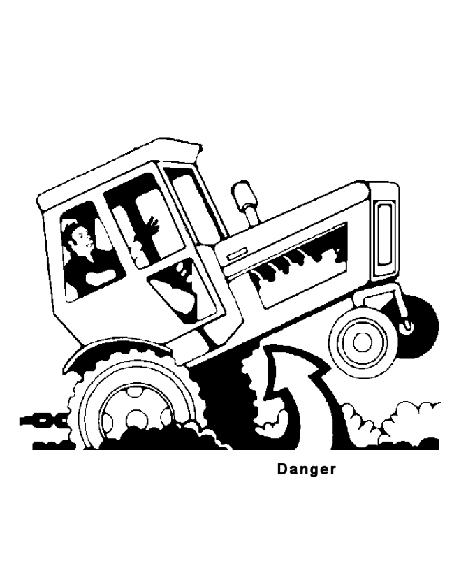 Tractor Safety Coloring Pages | Printable Tractor Tipping Danger