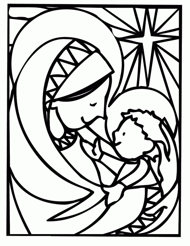 Mother Mary Christmas Coloring Pages Kentscraft 204880 Faith