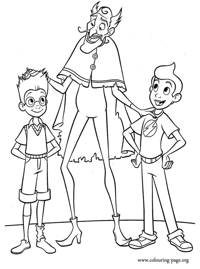 Meet the Robinsons - Lewis, Goob and Wilbur coloring page