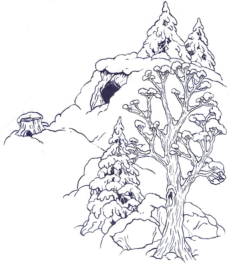 The Background Hill coloring page reversed
