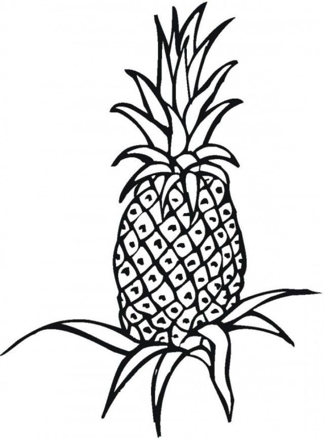 Fruit Pineapple Printable Coloring Pages Extra Coloring Page