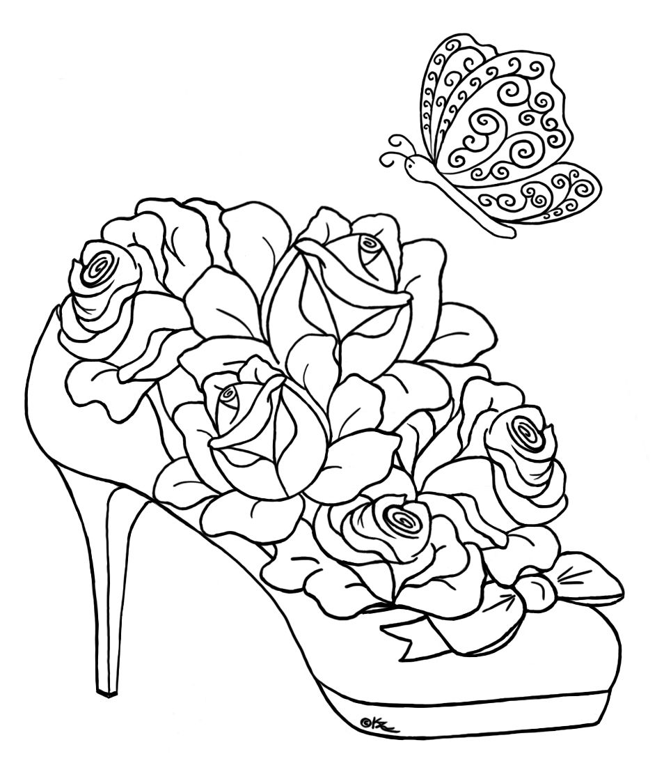 Heart And Rose Coloring Pages - Jamesenye