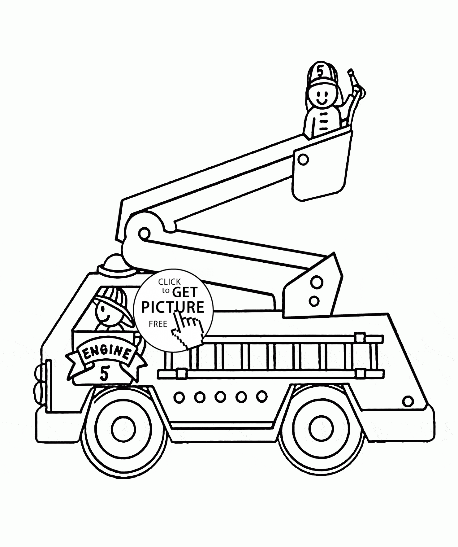 Fire Engine Truck coloring page for kids, transportation coloring ...