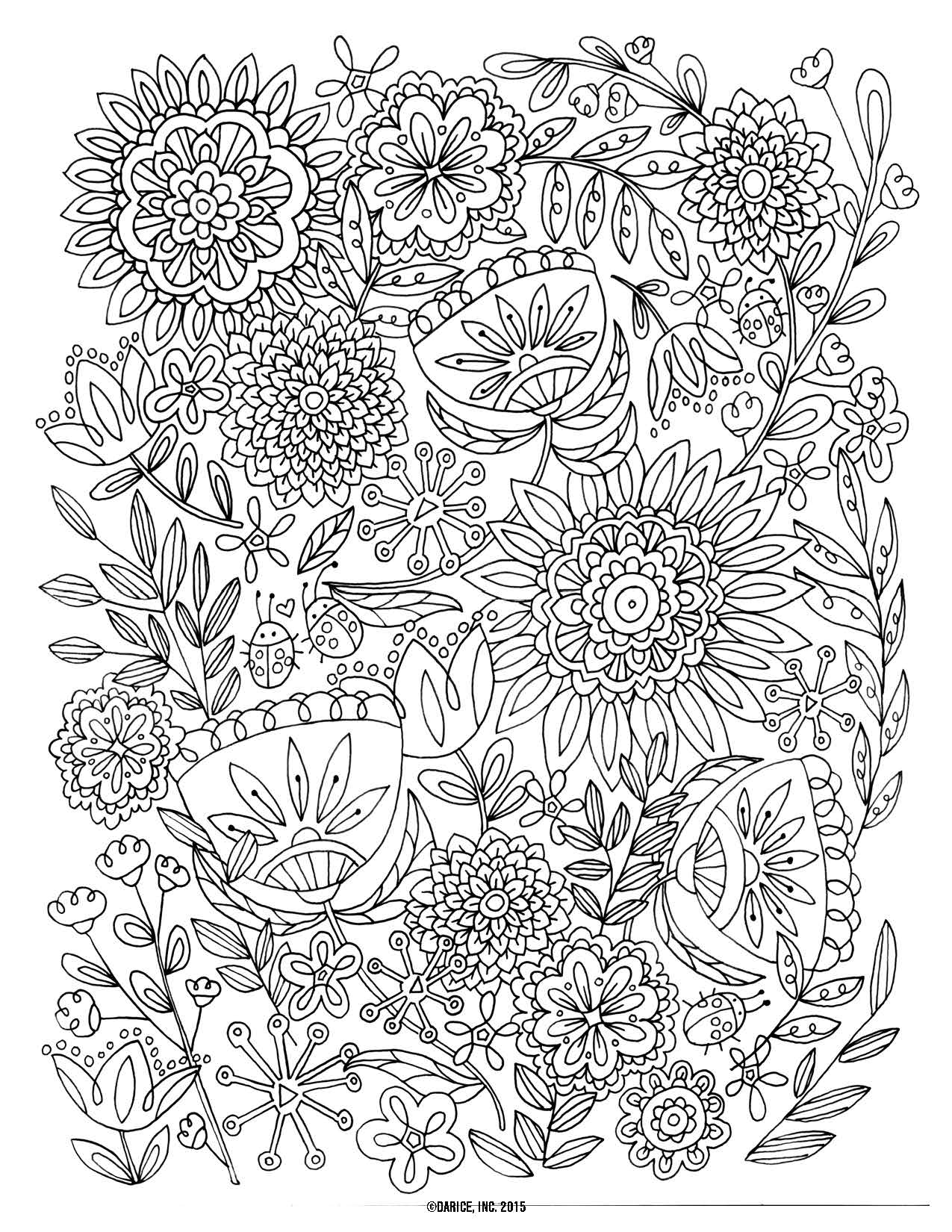Adult Flowers - Coloring Pages for Kids and for Adults