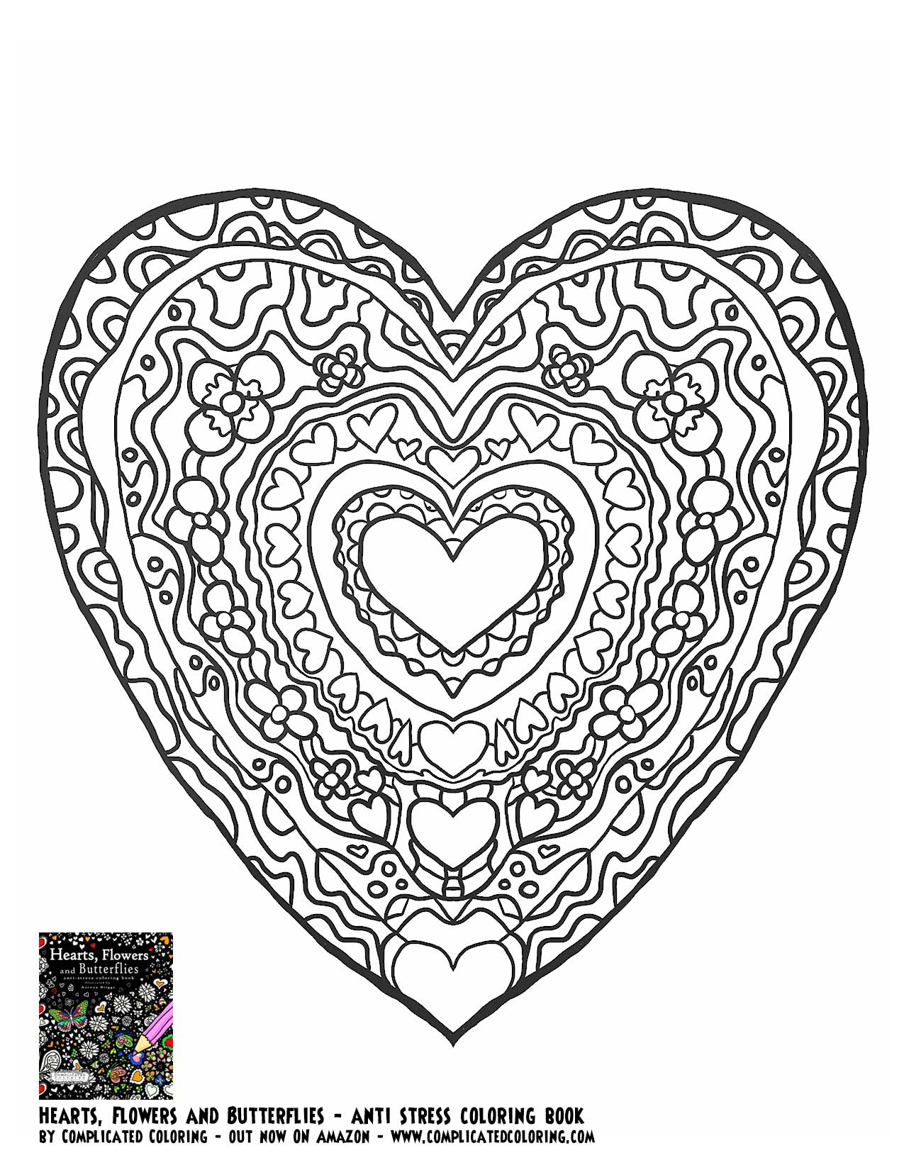Butterfly Heart Coloring Pages For Adults - Coloring Pages For All ...