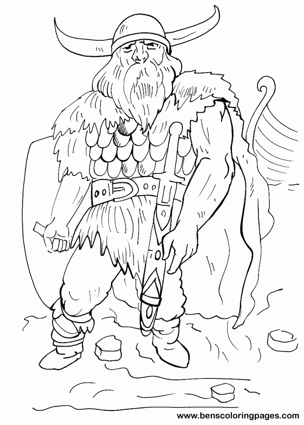 Viking warrior coloring pages for kids