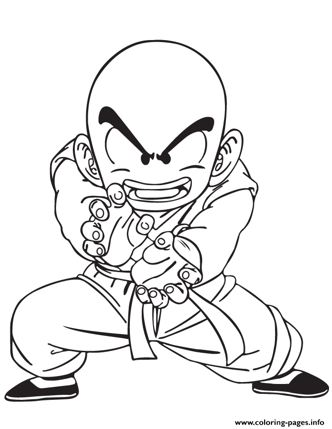 Print dragon ball z krillin coloring page Coloring pages