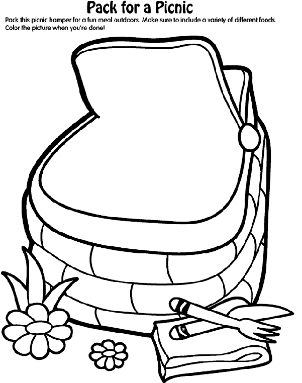 Pack for a Picnic Coloring Page | crayola.com