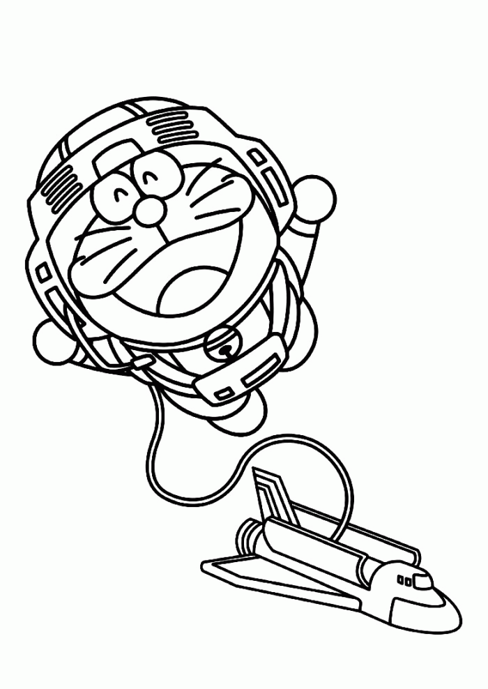 Doraemon And Space Ship Coloring Pages - Cartoon Coloring Pages on