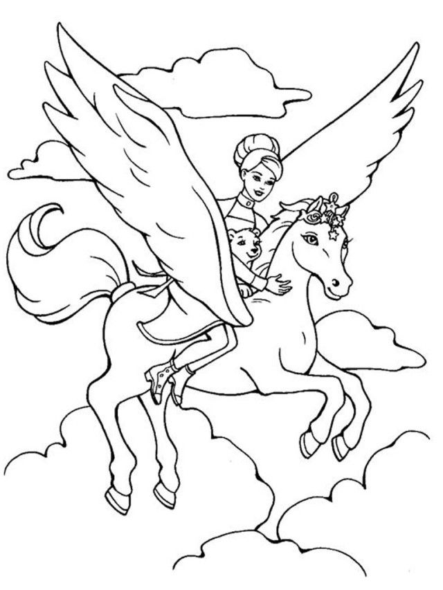 Barbie And The Magical Pegasus Printable Kids Coloring Pages