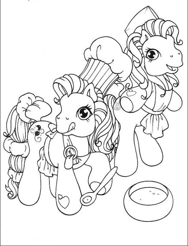 Two Little Pony Make Food Coloring Pages - Disney Coloring Pages