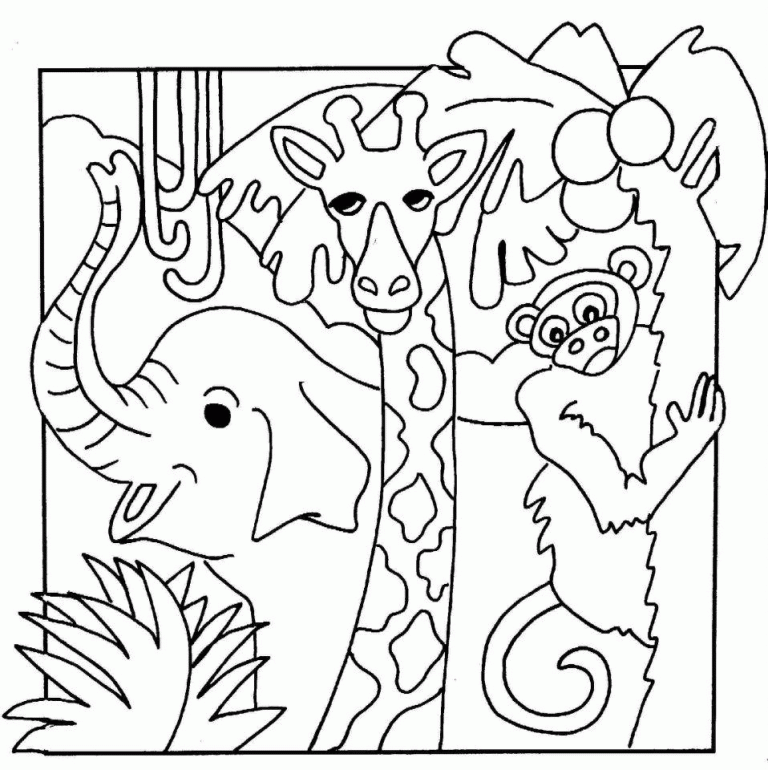 Jungle Animals Coloring Pages To Print | Online Coloring Pages