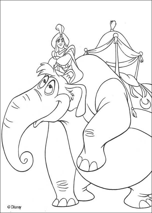 Aladdin coloring pages - Jasmine, Aladdin and Abu