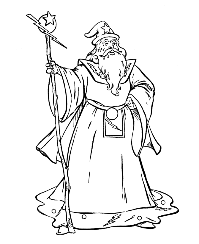 wizard Colouring Pages