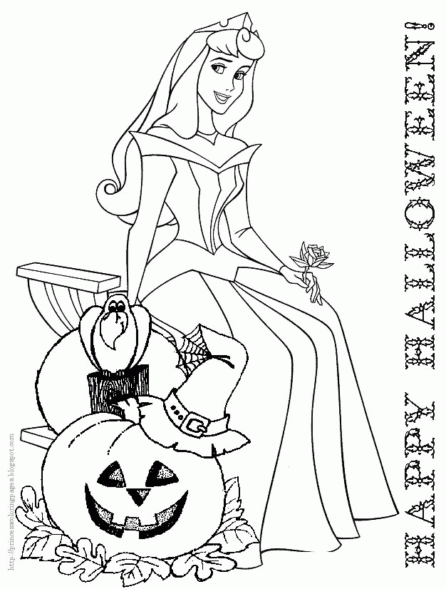 Holloween Princes Coloring Pages Printable