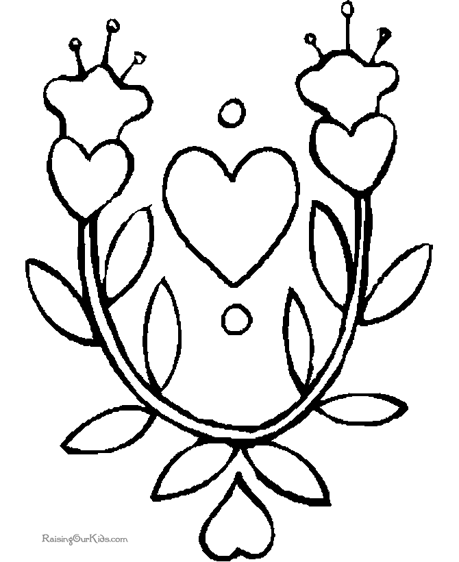 Valentine Flowers Coloring Pages, Flower Printables on Valentine