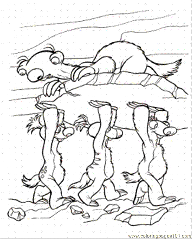 Coloring Pages Carring Sid (Cartoons > Ice Age) - free printable