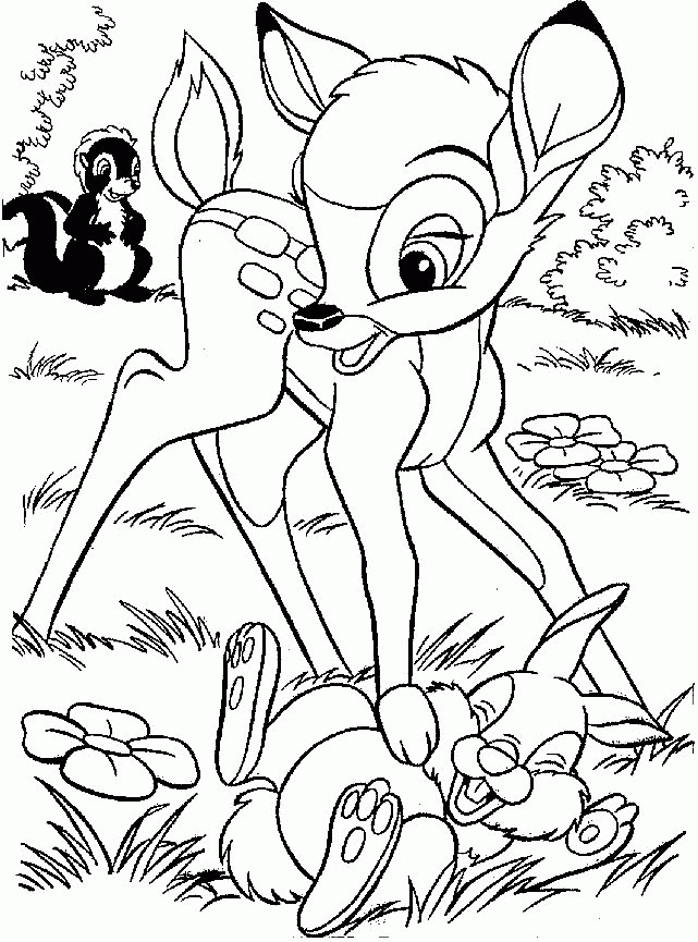 Bambi Coloring Pages For Kids Printable | Coloring Pages For Kids